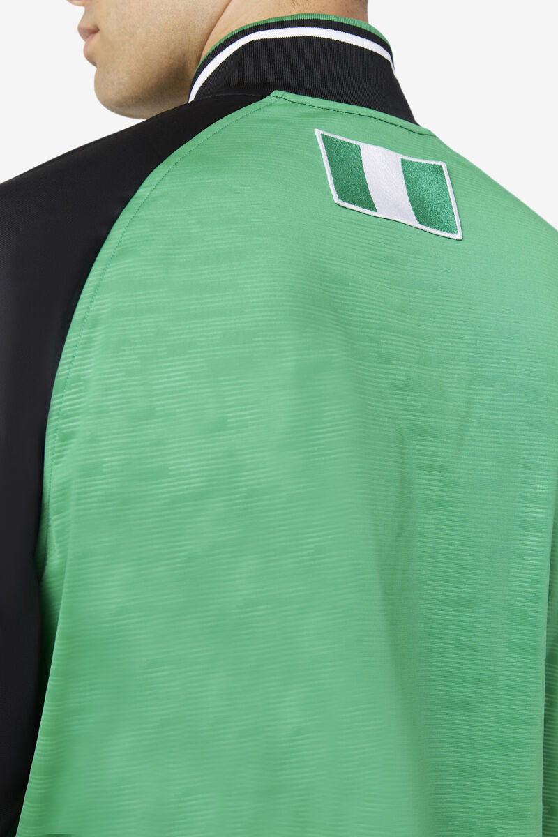 Men's Fila Nigeria Track Jacket Tracksuits Black / White | n89O8rkifCV