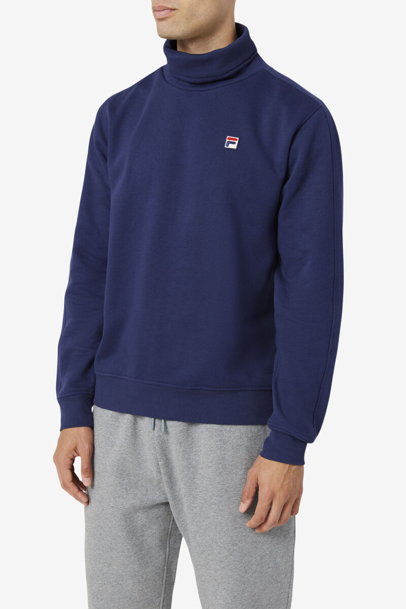 Men's Fila Noah Fleece Turtleneck Sweatshirts Navy | 6dQD7kJcbkr