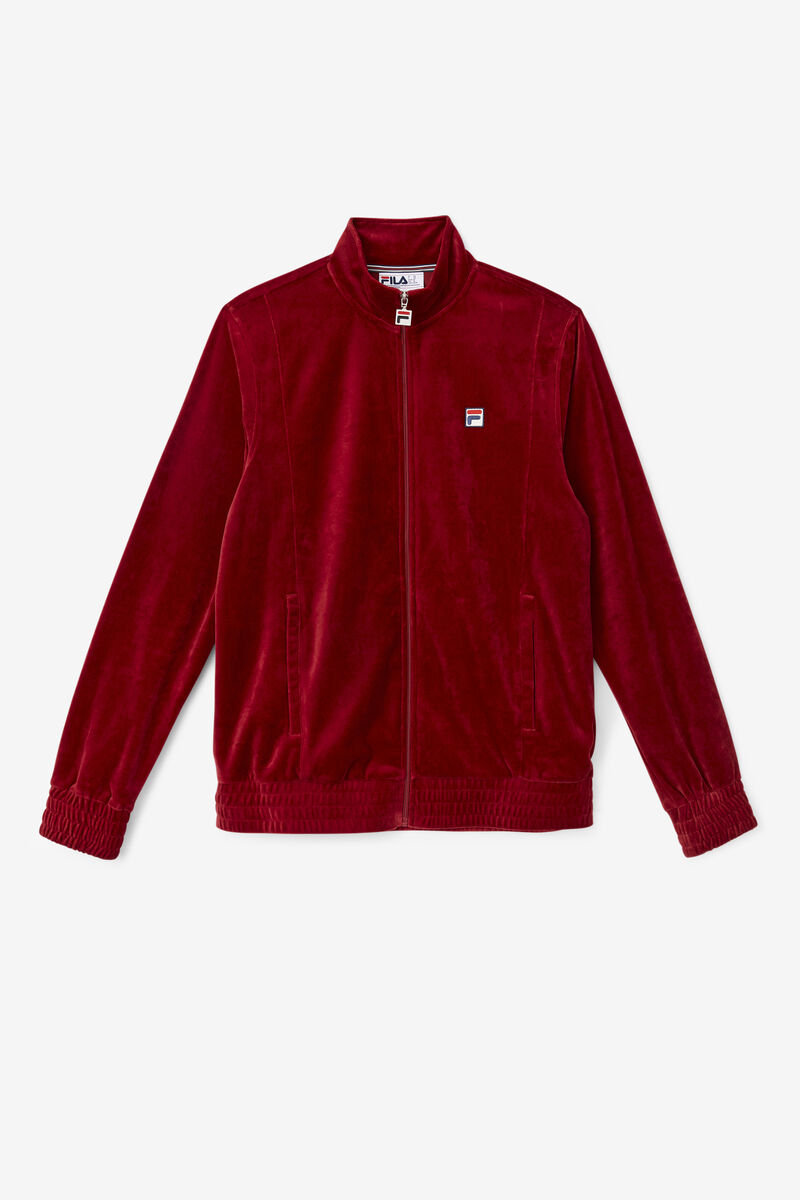 Men\'s Fila O-fit Velour Jacket Jackets Red | 8PV8faQPghV