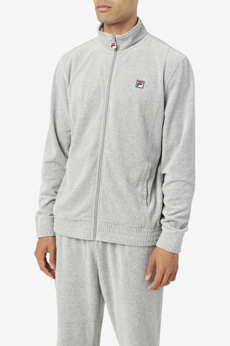 Men's Fila O-fit Velour Jacket Tracksuits Grey | zb79mUp2faA