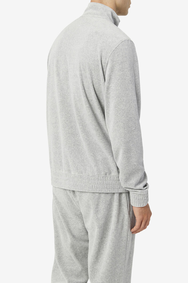 Men's Fila O-fit Velour Jacket Tracksuits Grey | zb79mUp2faA