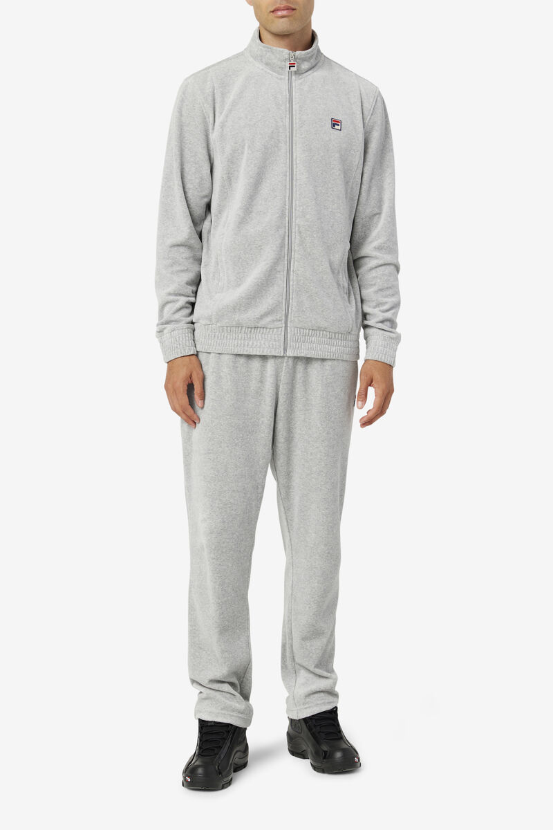 Men's Fila O-fit Velour Jacket Tracksuits Grey | zb79mUp2faA