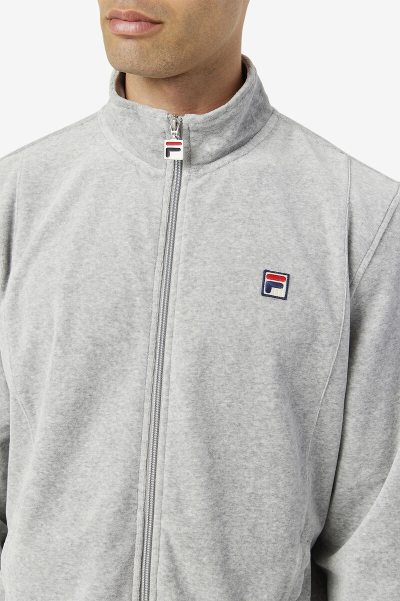 Men's Fila O-fit Velour Jacket Tracksuits Grey | zb79mUp2faA