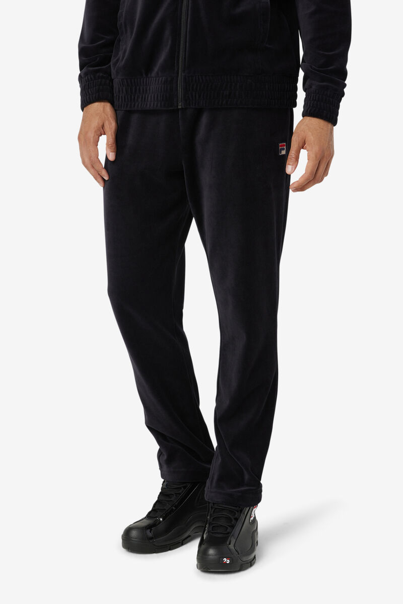 Men's Fila O-fit Velour Pant Pants Black | QWHkMrbV4uy