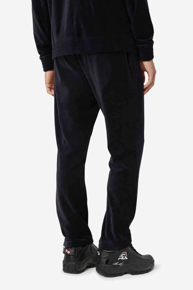 Men's Fila O-fit Velour Pant Pants Black | QWHkMrbV4uy