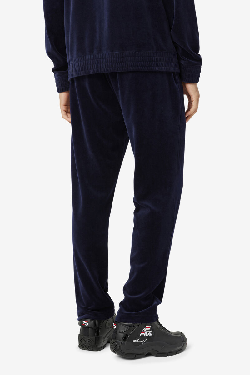 Men's Fila O-fit Velour Pant Tracksuits Navy / Red | C2df4jZFseu