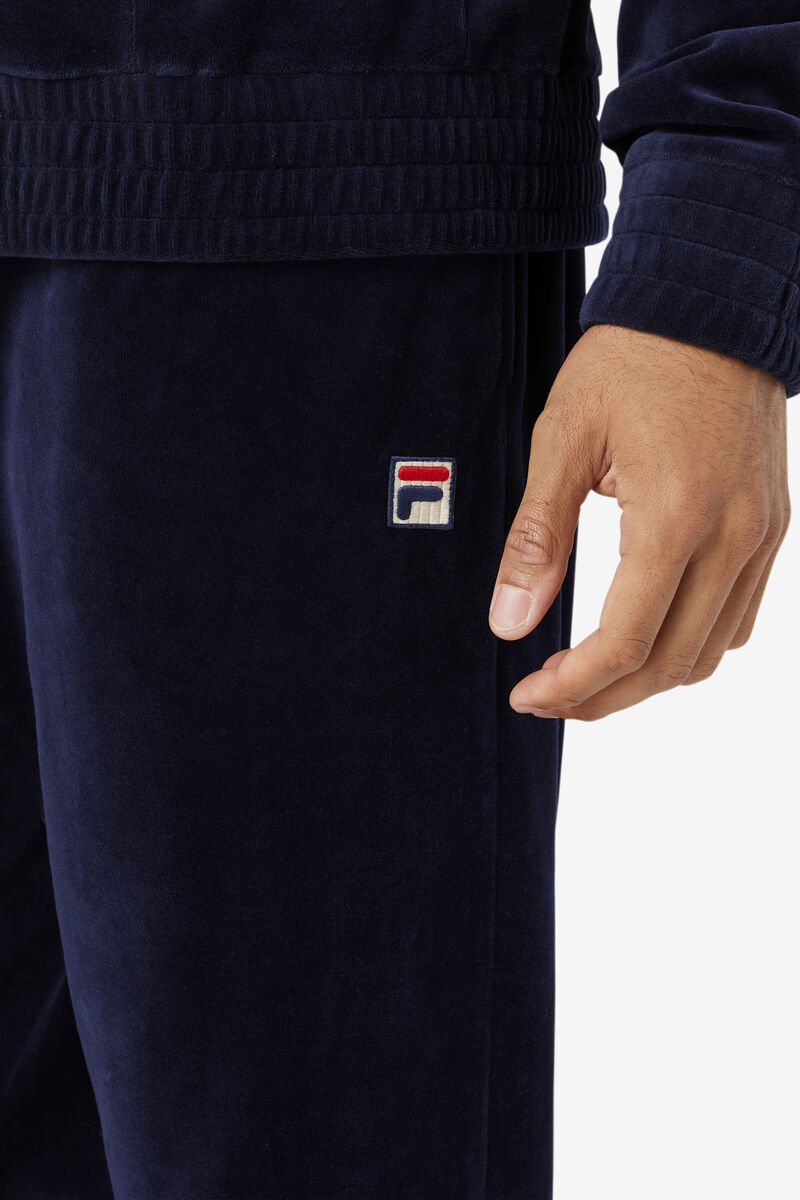 Men's Fila O-fit Velour Pant Tracksuits Navy / Red | C2df4jZFseu