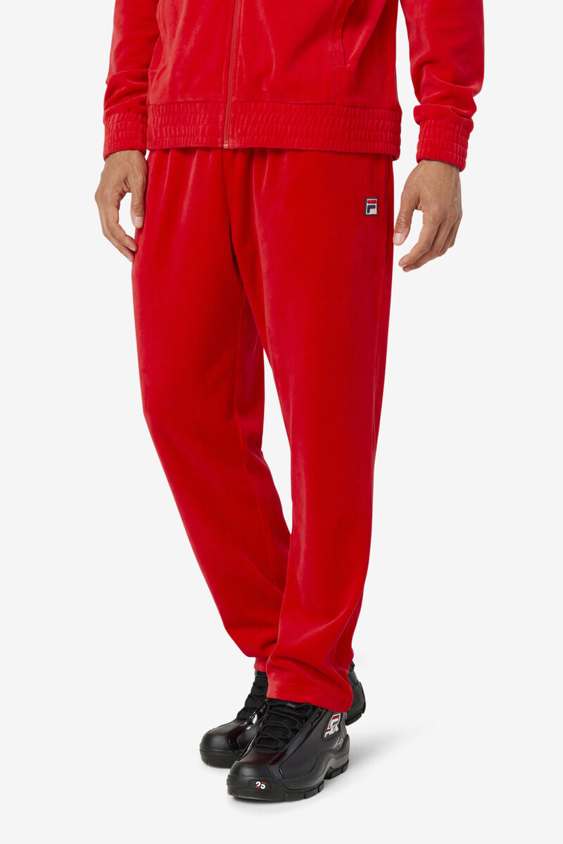 Men's Fila O-fit Velour Pant Tracksuits Red | Ucw9R1MVyqL