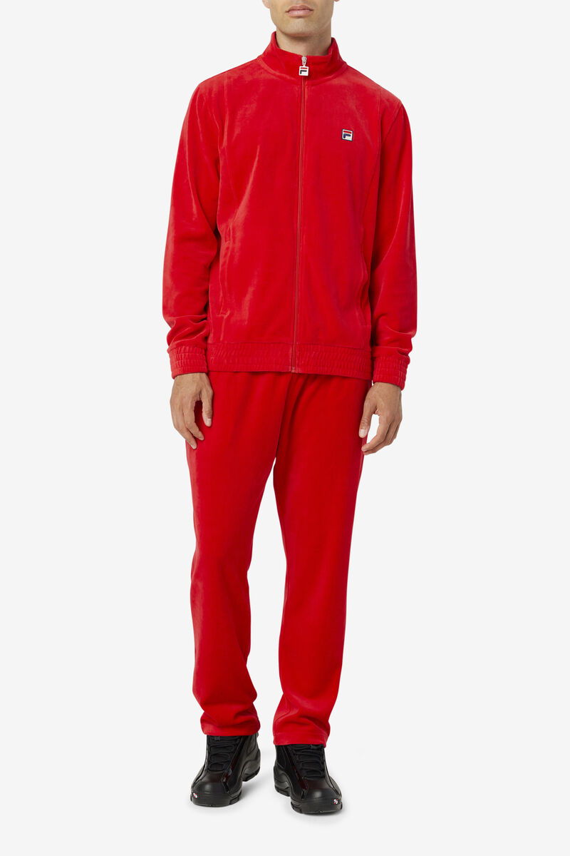 Men's Fila O-fit Velour Pant Tracksuits Red | Ucw9R1MVyqL