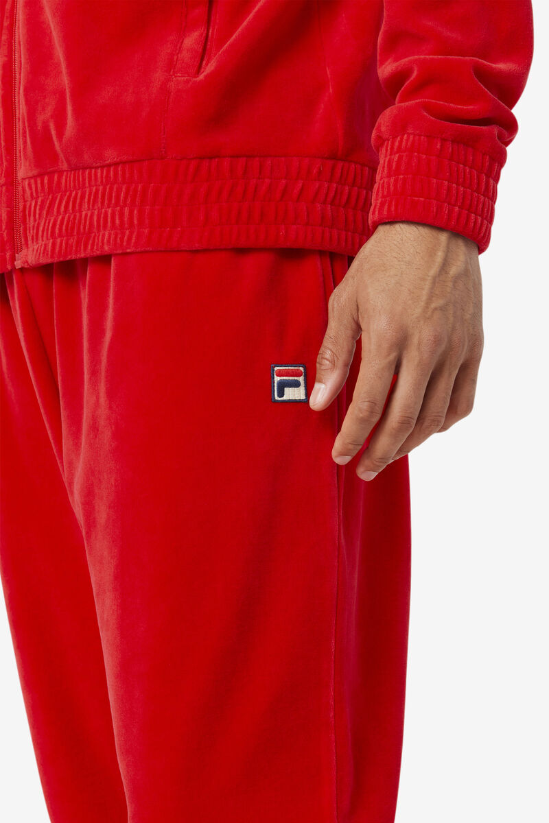Men's Fila O-fit Velour Pant Tracksuits Red | Ucw9R1MVyqL