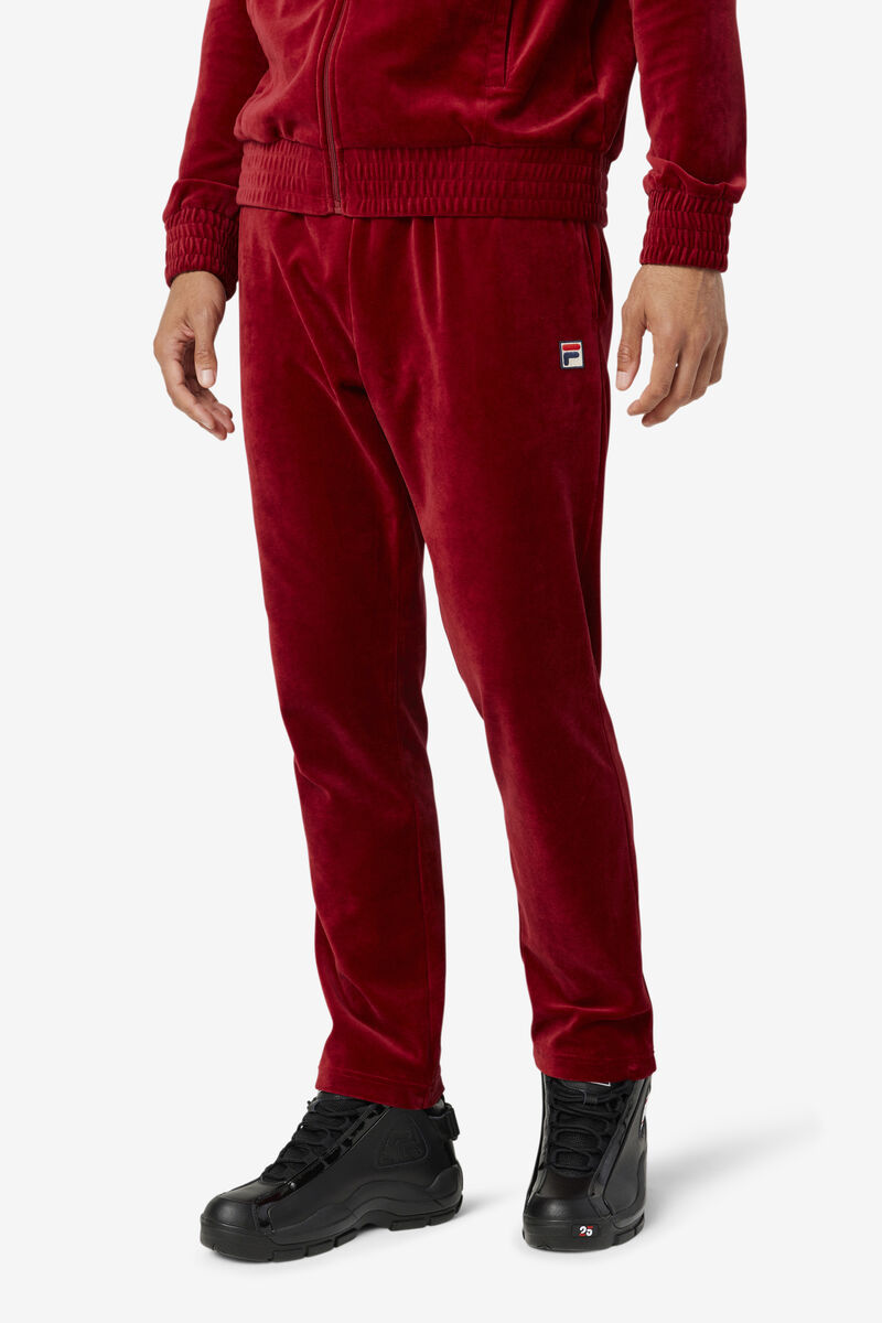 Men's Fila O-fit Velour Pant Tracksuits Red | YfyjWu8OB2X