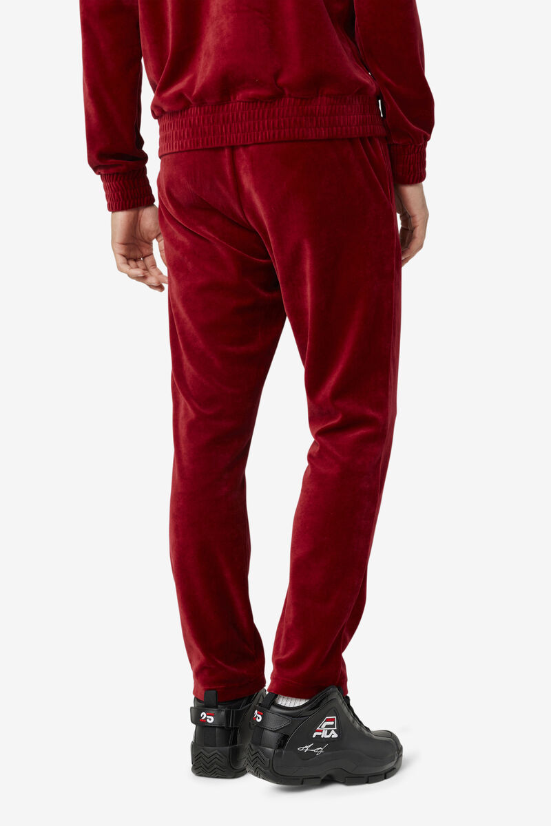 Men's Fila O-fit Velour Pant Tracksuits Red | YfyjWu8OB2X