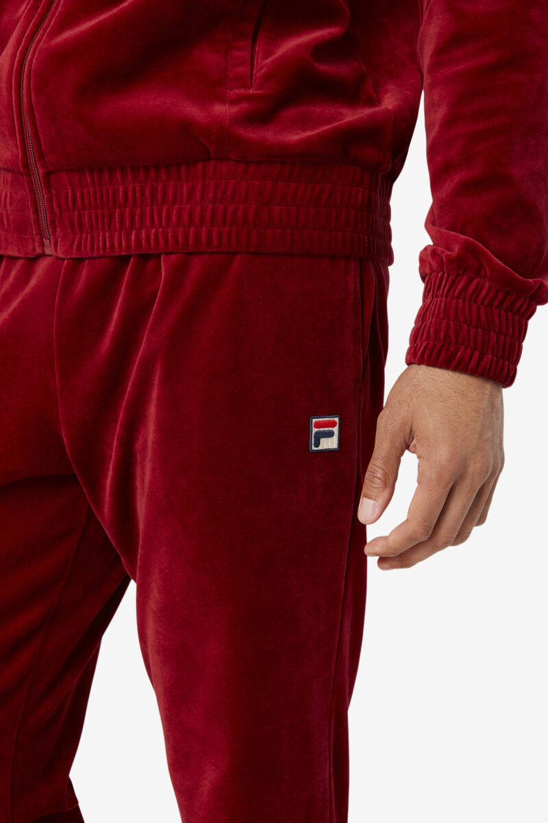 Men's Fila O-fit Velour Pant Tracksuits Red | YfyjWu8OB2X