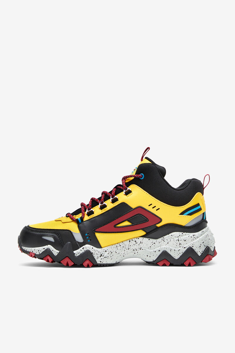 Men's Fila Oakmont Tr Mid Running Shoes Lemon / Black / Red | cXTAQTRTd14
