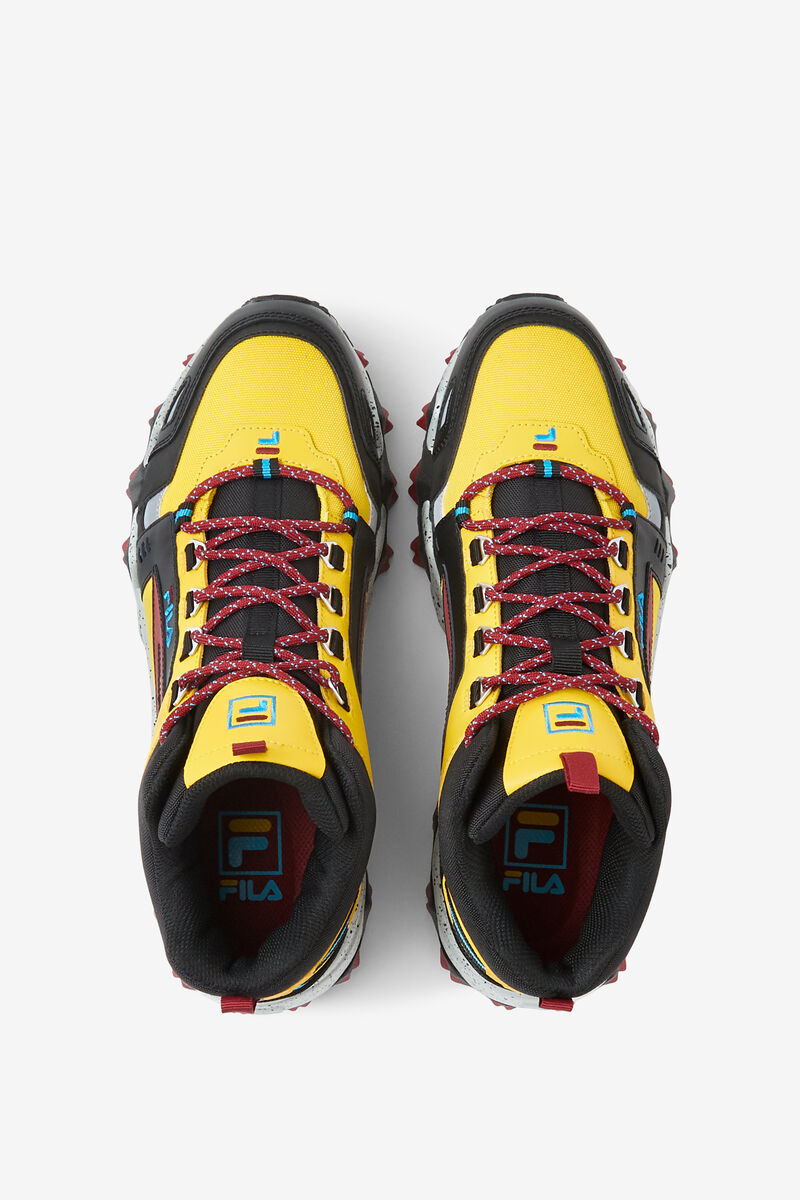 Men's Fila Oakmont Tr Mid Running Shoes Lemon / Black / Red | cXTAQTRTd14