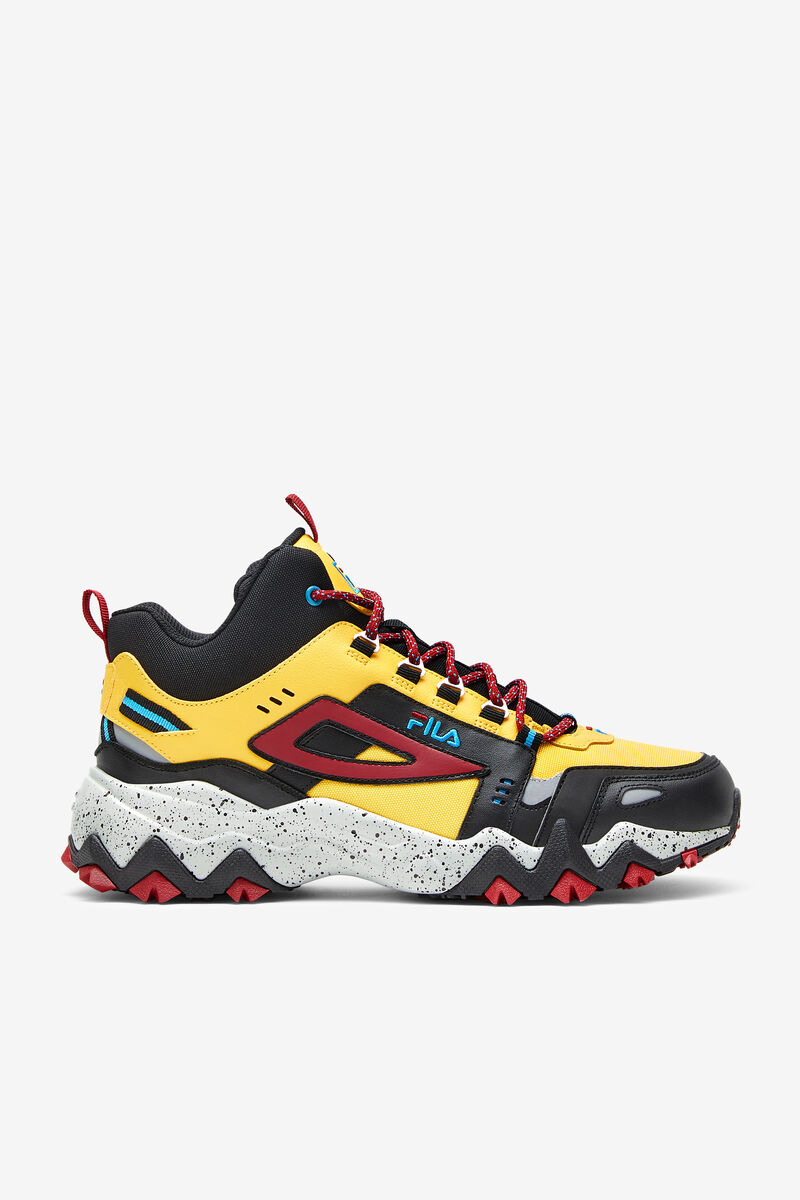 Men\'s Fila Oakmont Tr Mid Running Shoes Lemon / Black / Red | cXTAQTRTd14