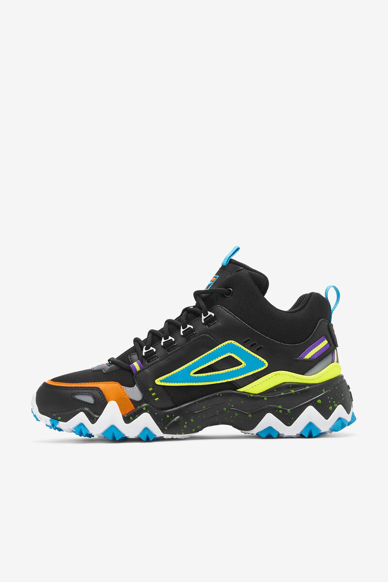 Men's Fila Oakmont Tr Mid - Sneakers & Lifestyle | Fila Sneakers Black / Yellow / Orange | 7GyMTWUqb
