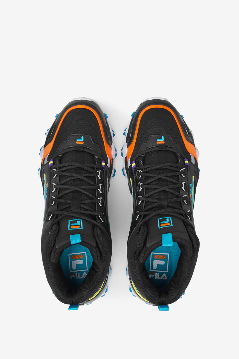 Men's Fila Oakmont Tr Mid - Sneakers & Lifestyle | Fila Sneakers Black / Yellow / Orange | 7GyMTWUqb
