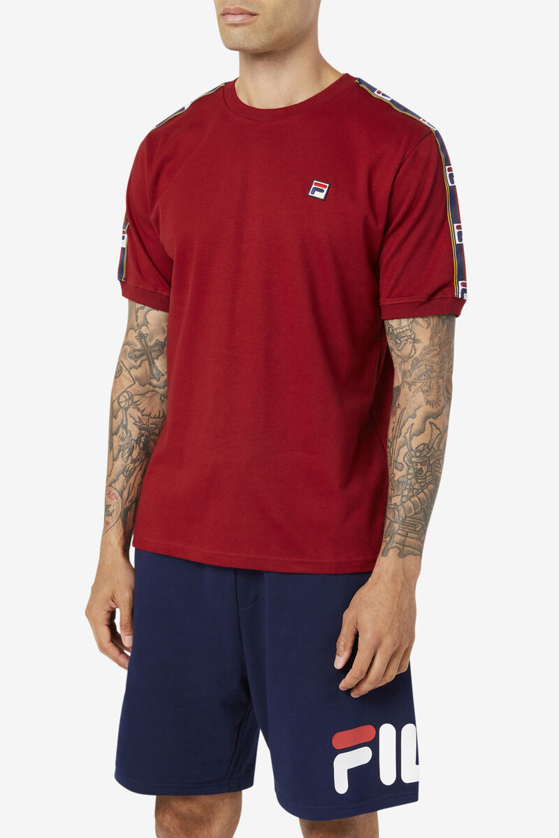 Men's Fila Oliver T Shirts Red | b1umOr9XxEf