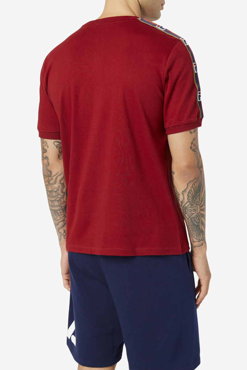 Men's Fila Oliver T Shirts Red | b1umOr9XxEf