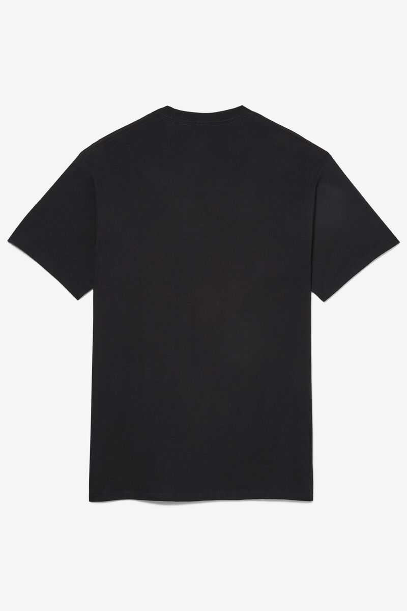 Men's Fila Optical Stitch T Shirts Black | Rt4n7hM6FLK