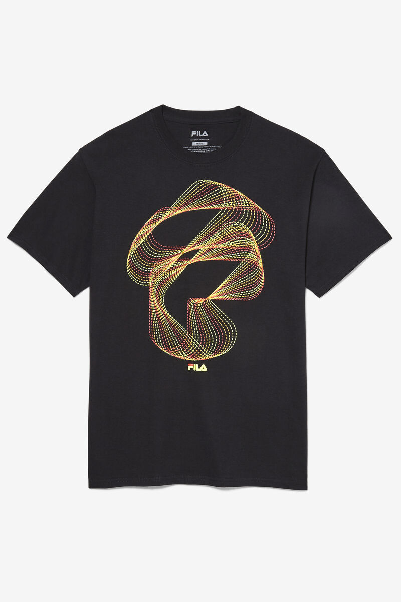 Men\'s Fila Optical Stitch T Shirts Black | Rt4n7hM6FLK