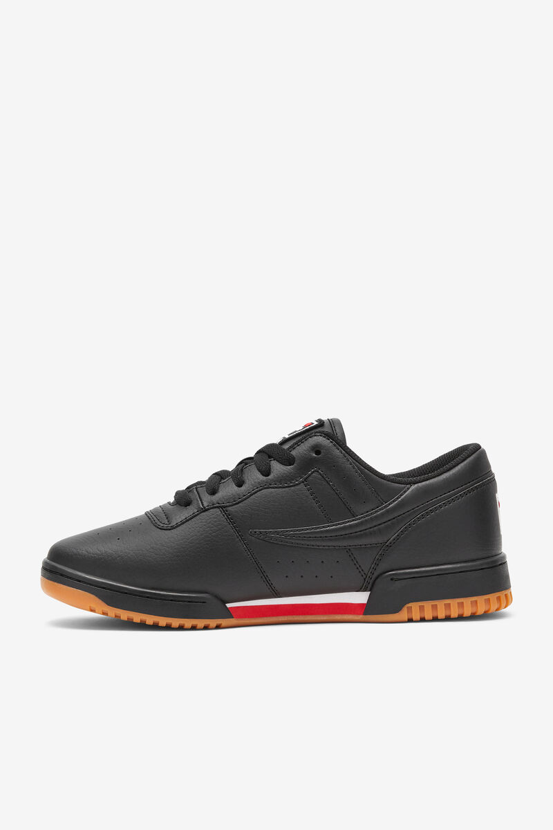 Men's Fila Original Fitness Flat Shoes Black / Red / White | dYpV35A4goG