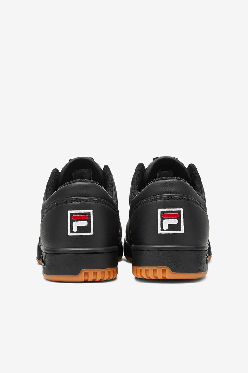 Men's Fila Original Fitness Flat Shoes Black / Red / White | dYpV35A4goG