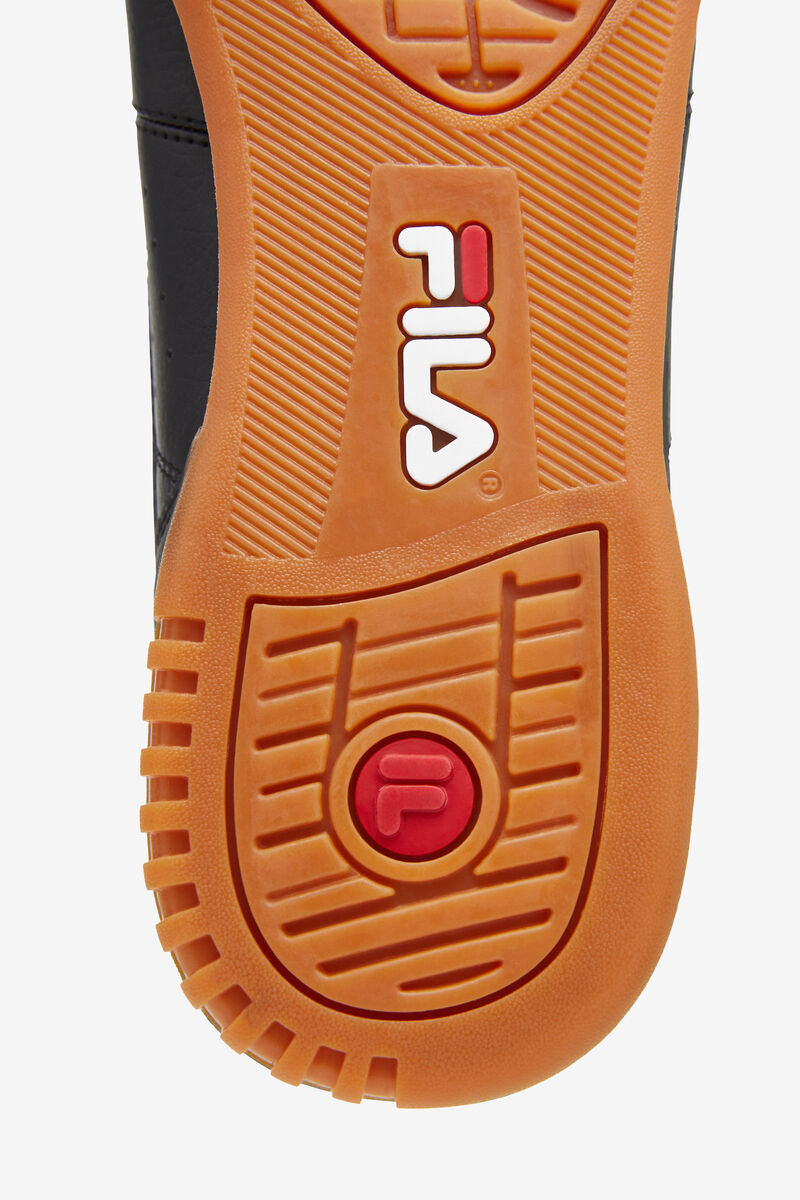 Men's Fila Original Fitness Flat Shoes Black / Red / White | dYpV35A4goG