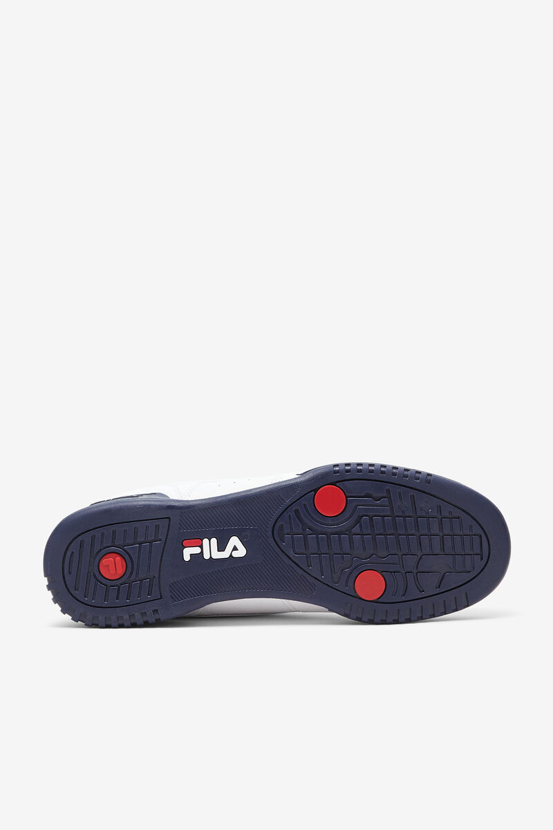 Men's Fila Original Fitness Op Flat Shoes White / Navy / Red | uSuPcRJCrIg