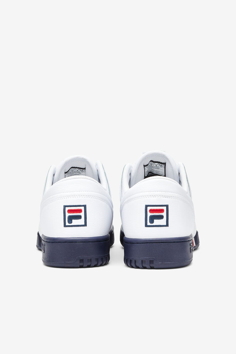Men's Fila Original Fitness Op Flat Shoes White / Navy / Red | uSuPcRJCrIg