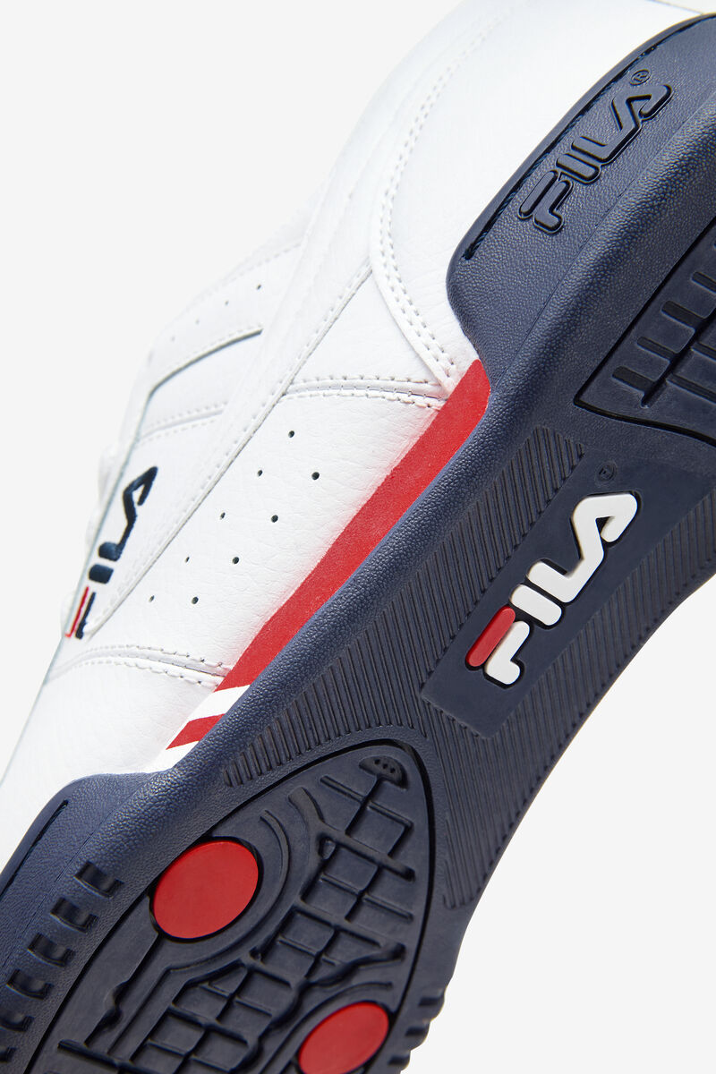Men's Fila Original Fitness Op Flat Shoes White / Navy / Red | uSuPcRJCrIg