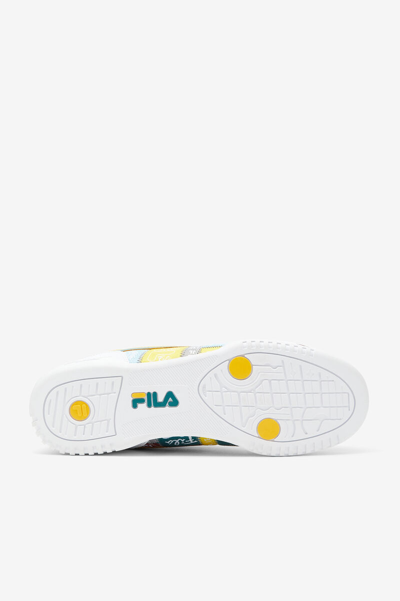 Men's Fila Original Fitness Patchwork Flat Shoes White / Yellow | Rjqq9K6P2nw