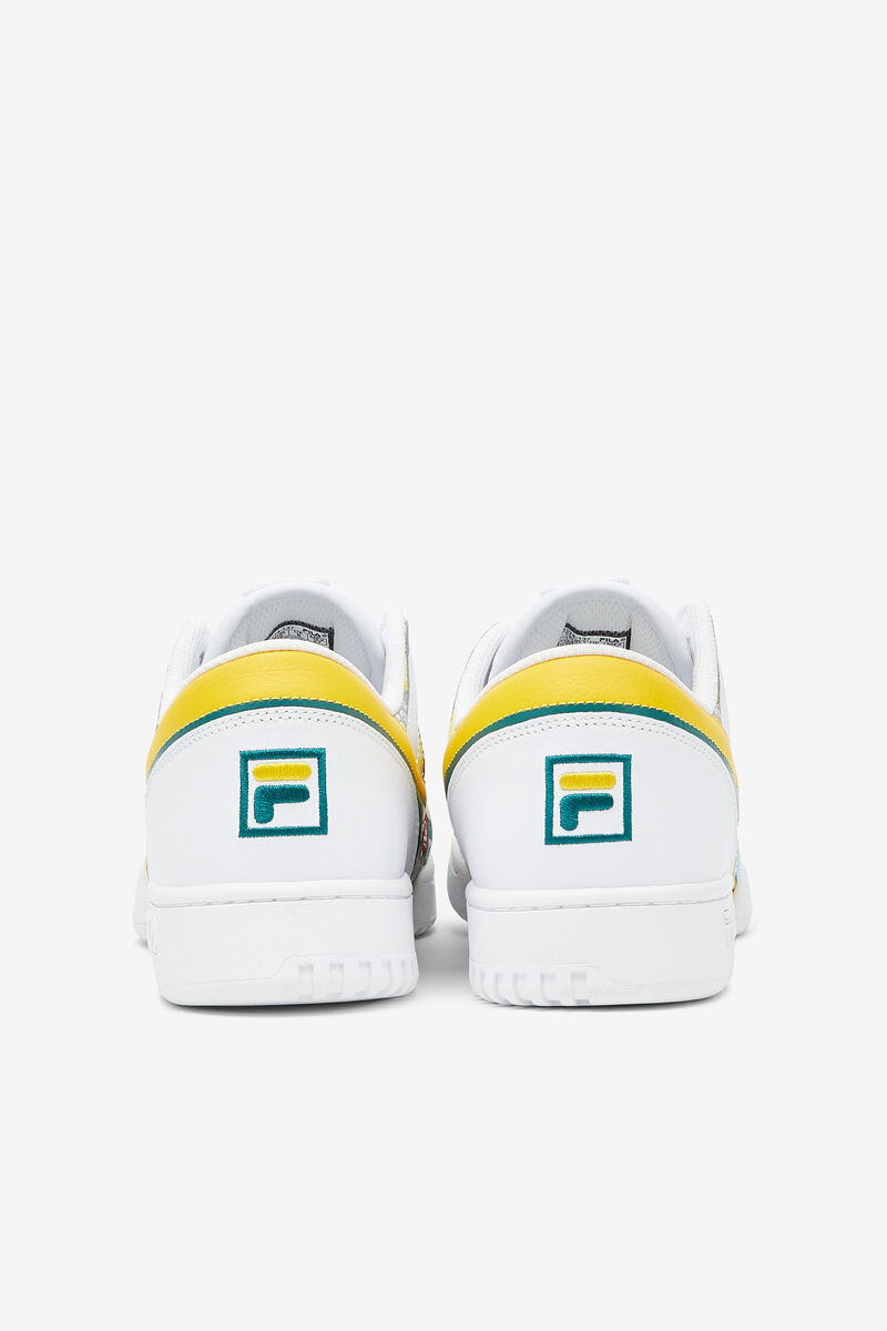 Men's Fila Original Fitness Patchwork Flat Shoes White / Yellow | Rjqq9K6P2nw