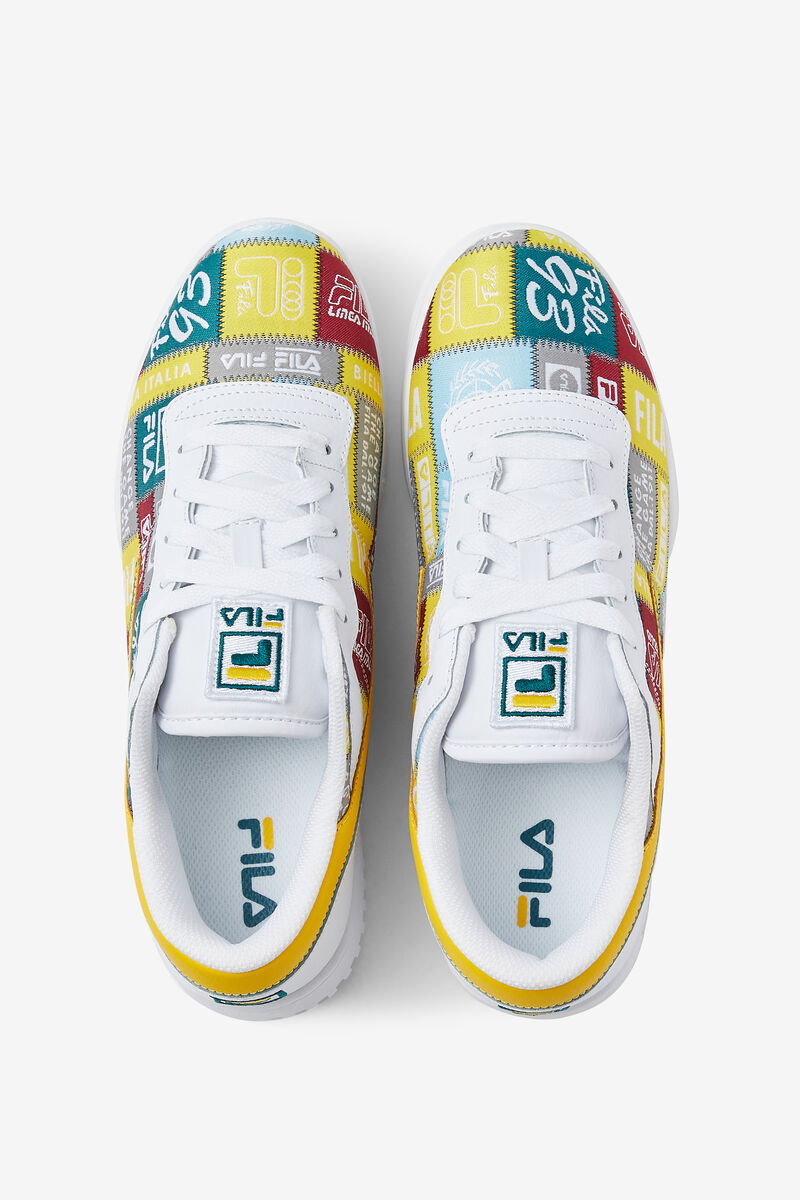 Men's Fila Original Fitness Patchwork Flat Shoes White / Yellow | Rjqq9K6P2nw