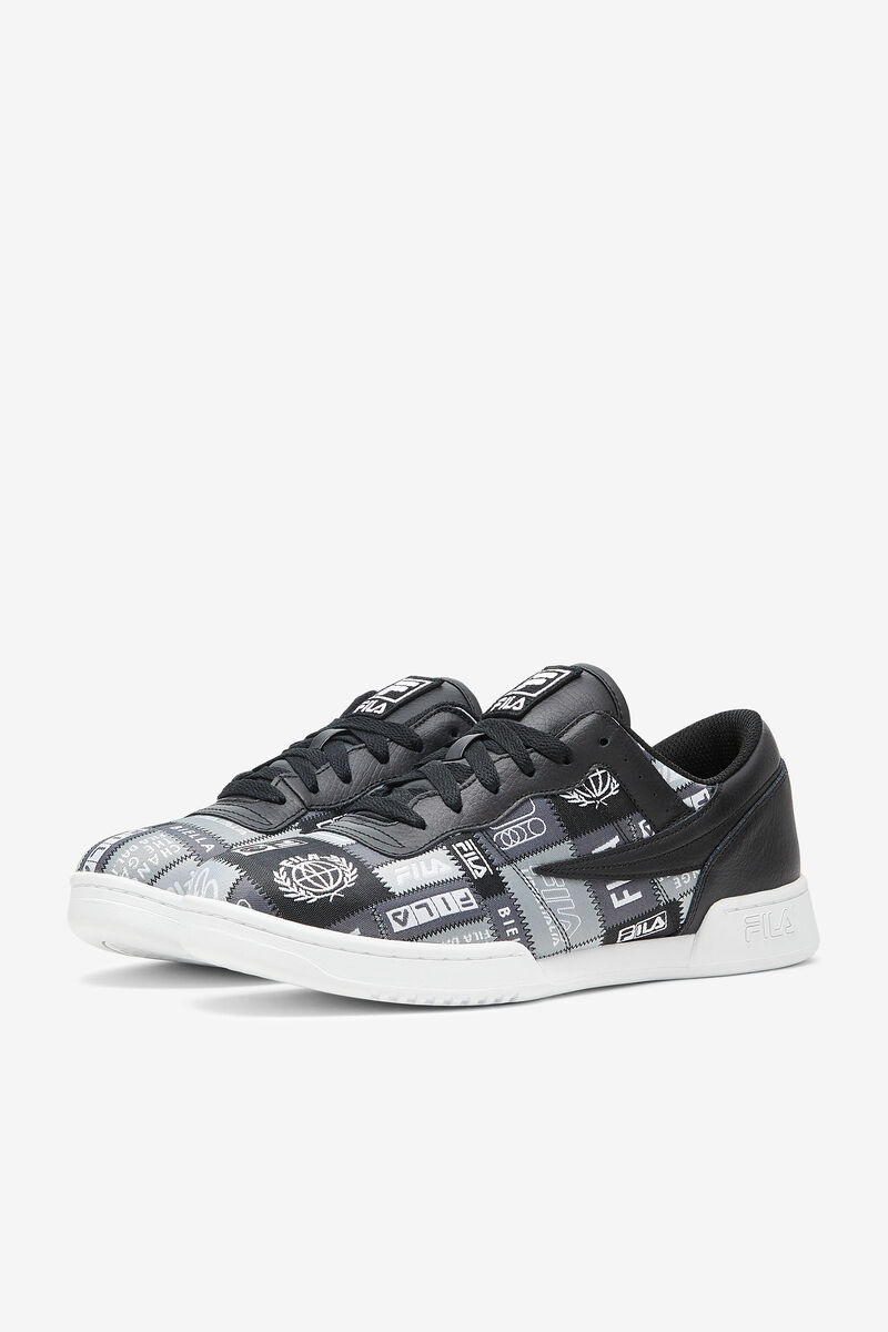 Men's Fila Original Fitness Patchwork Low Top Shoes | Fila Sneakers Black / White | gFu352CN9Fq
