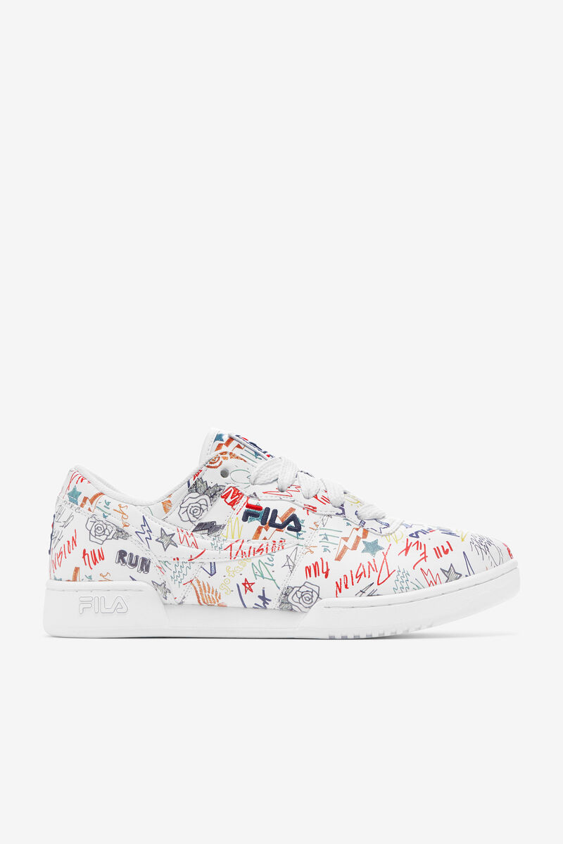 Men\'s Fila Original Fitness Scribbles Flat Shoes White / Navy / Multicolor | j23JfC8UqGo