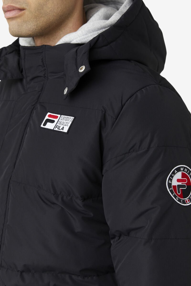 Men's Fila Otler Puffer Jacket Jackets Black | gpiMlsQjHgU
