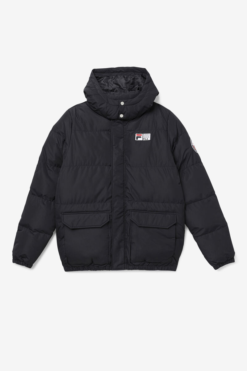 Men\'s Fila Otler Puffer Jacket Jackets Black | gpiMlsQjHgU