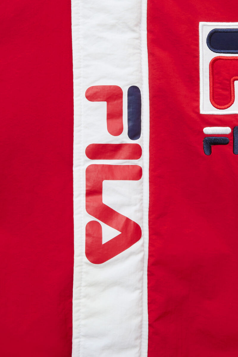 Men's Fila P1 Fila Tech Jacket Jackets Red / Navy / White | cvHbAbvhKYG