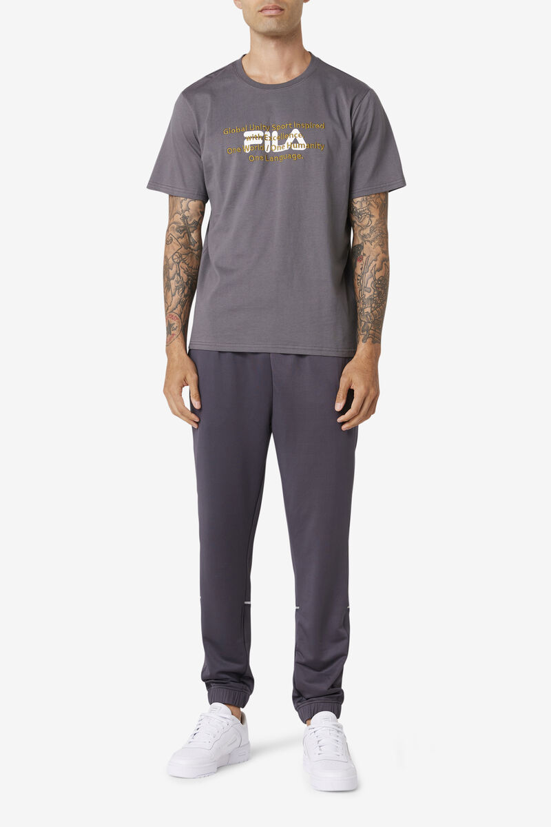 Men's Fila Pepacton T Shirts Purple | HQNRwDAEWFx