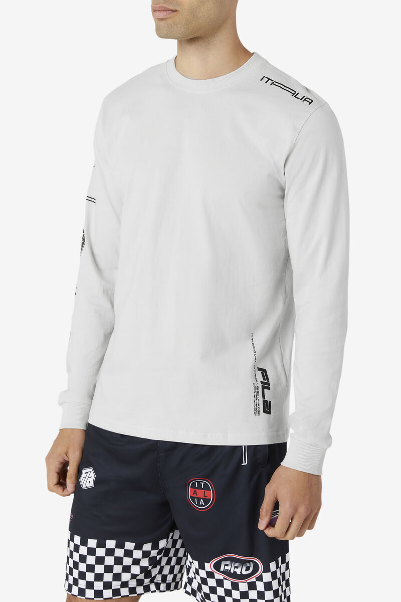 Men's Fila Phantom Long Sleeve Shirt White | bMcDsNvVBwj