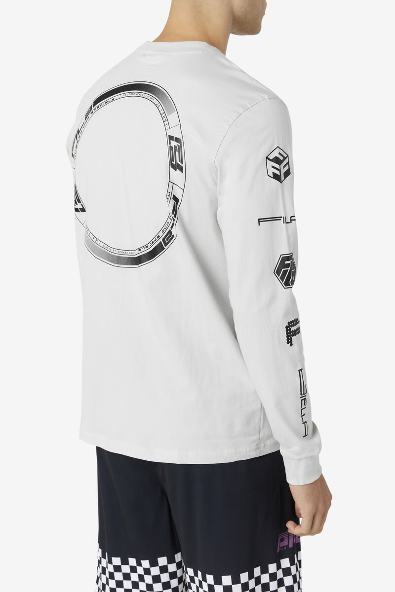 Men's Fila Phantom Long Sleeve Shirt White | bMcDsNvVBwj