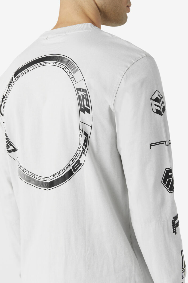 Men's Fila Phantom Long Sleeve Shirt White | bMcDsNvVBwj