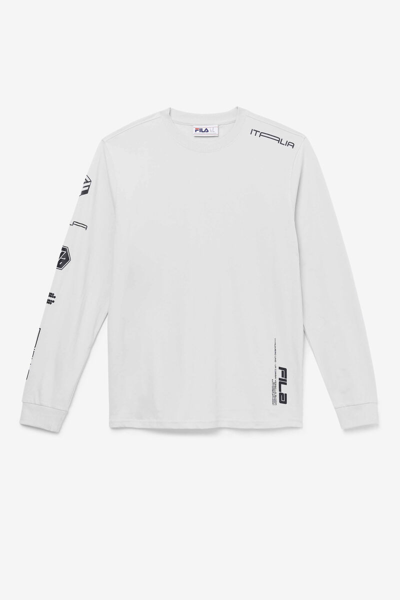 Men\'s Fila Phantom Long Sleeve Shirt White | bMcDsNvVBwj