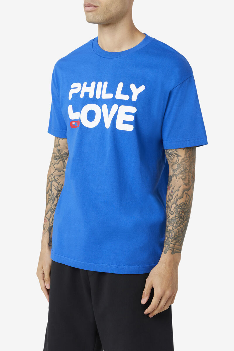 Men's Fila Philly Love T Shirts Blue / Blue | 29jkf6ckEm1