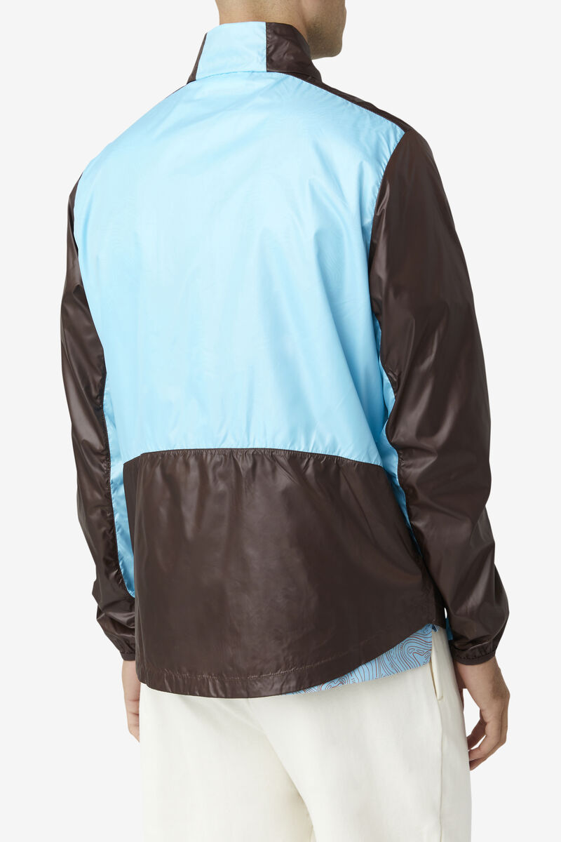Men's Fila Pinnacle Jacket Jackets Blue / Orange | QJJ6My5gbU9