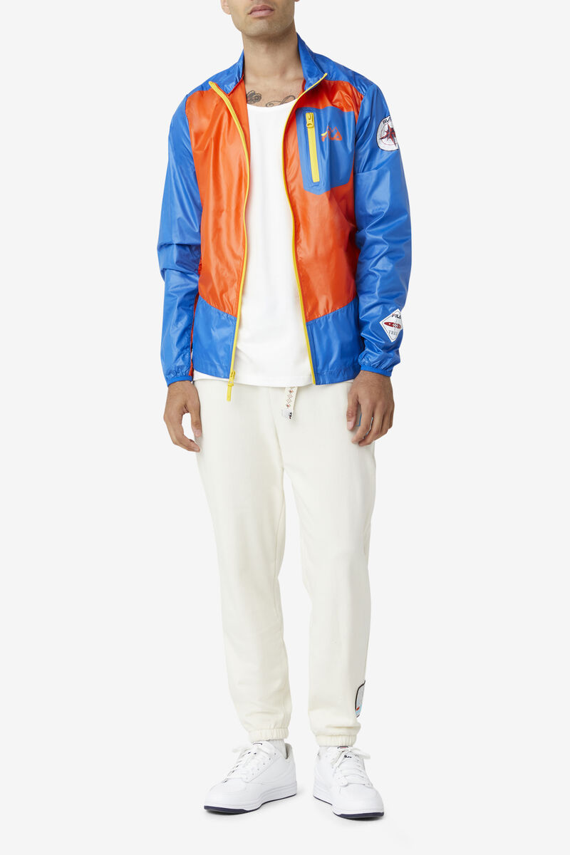 Men's Fila Pinnacle Jacket Jackets Orange / Blue / Lemon | GlEsenXzy2X