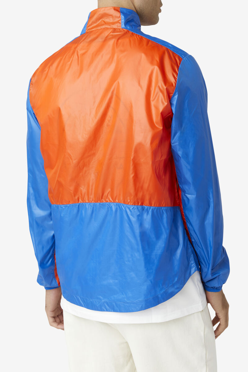 Men's Fila Pinnacle Jacket Jackets Orange / Blue / Lemon | GlEsenXzy2X