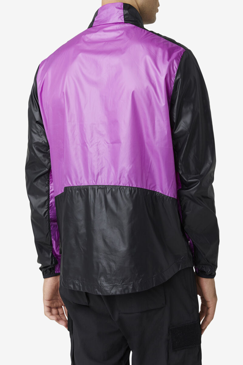 Men's Fila Pinnacle Jacket Jackets Purple / Black / Green | 4Hjc7zCcltr